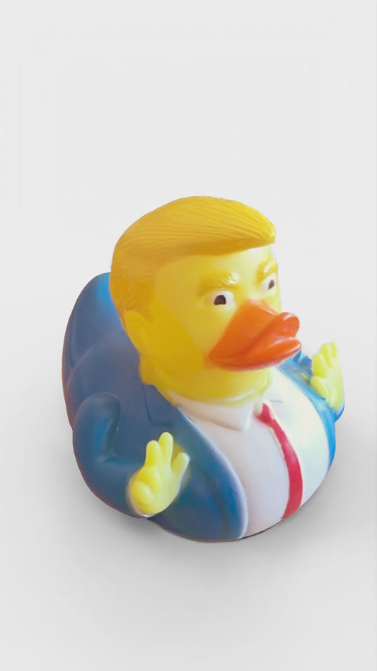 Quack Trump OG Duck with golden hair and red tie